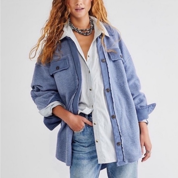Free People Jackets & Blazers - Free People Ruby Fleece Oversized Shirt Jacket